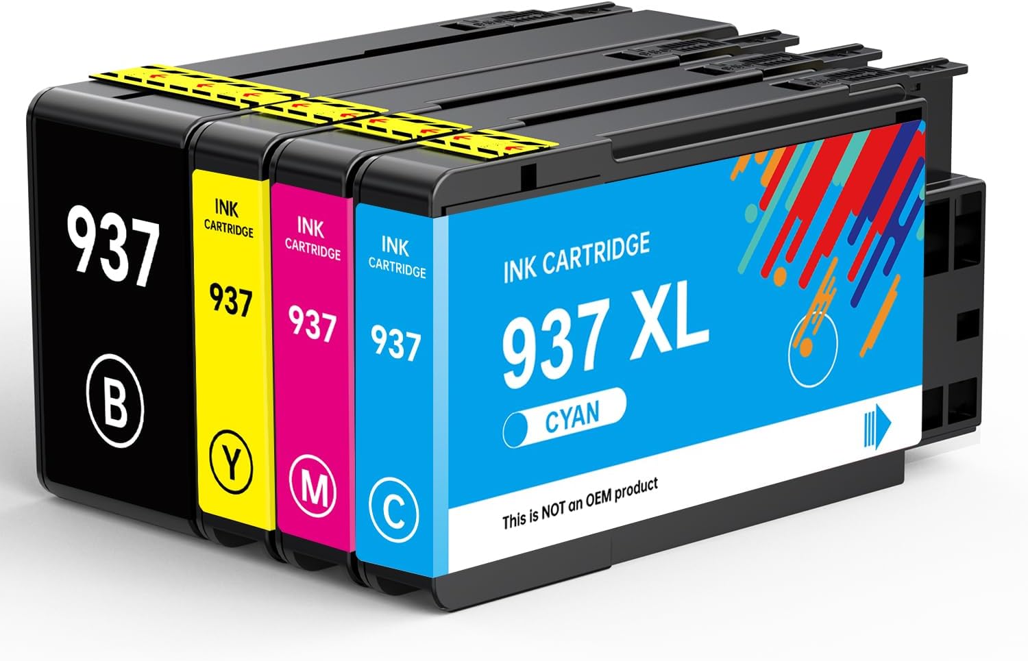 937xl 【With Chip Upgrade】937e Printer Cartridges (1 Black + 3 Colours) Replacement for HP 937 XL Multipack Compatible with HP Officejet Pro 9730e 9720e 9122e 9125e 9110b 9135e 9130b 9132e