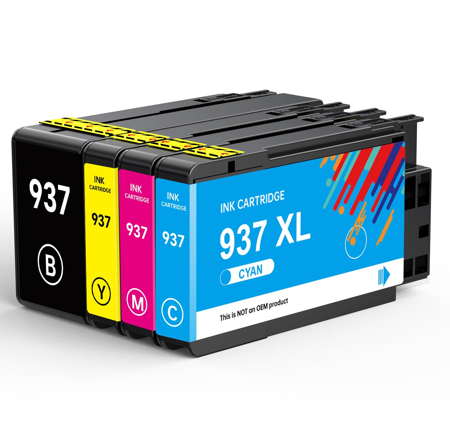 Nestink 937xl 【Mit Chip-Upgrade】 937e Druckerpatronen (1 Schwarz + 3 Farben) Ersatz für hp 937 XL Multipack Kompatibel mit HP Officejet pro 9730e 9720e 9122e 9125e 9110b 9135e 9130b 9132e 9120e 9117b