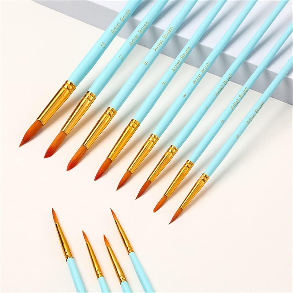 12 Pcs Professional Paint Brushes Nylon Hair Artist Painting Brush for Acrylic Oil Watercolor Art Supplies(Black-JoJo's Bizarre Adventure1) image 4