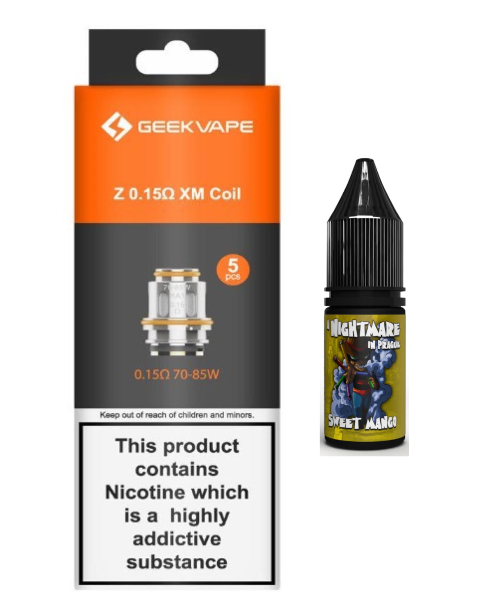Z Coils XM 0.15ohm AKA Zeus Coils Compatible With Geek Vape Z Sub-Ohm Tank/L200/Obelisk/Aegis Max 2 X/Legend 2/Aegis Solo kit + 10ml Nightmare Juice Nicotine Free