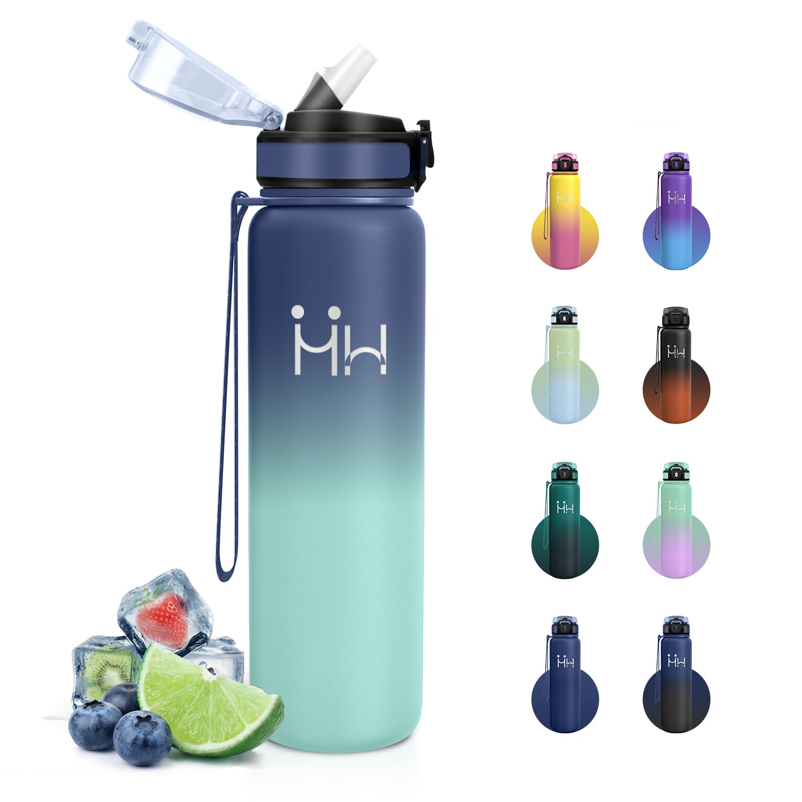 JAPORIA 1 Litre Thermal, Motivational Thermal Water Bottle with Straw and BPA Free, Thermos for Gym, Travel, Sports