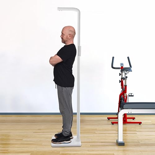 Miniatura 3 de Anunciador de voz Báscula de altura y peso, plataforma digital profesional de altura, peso e IMC con sensores de alta precisión, soporta 23.6-76.8