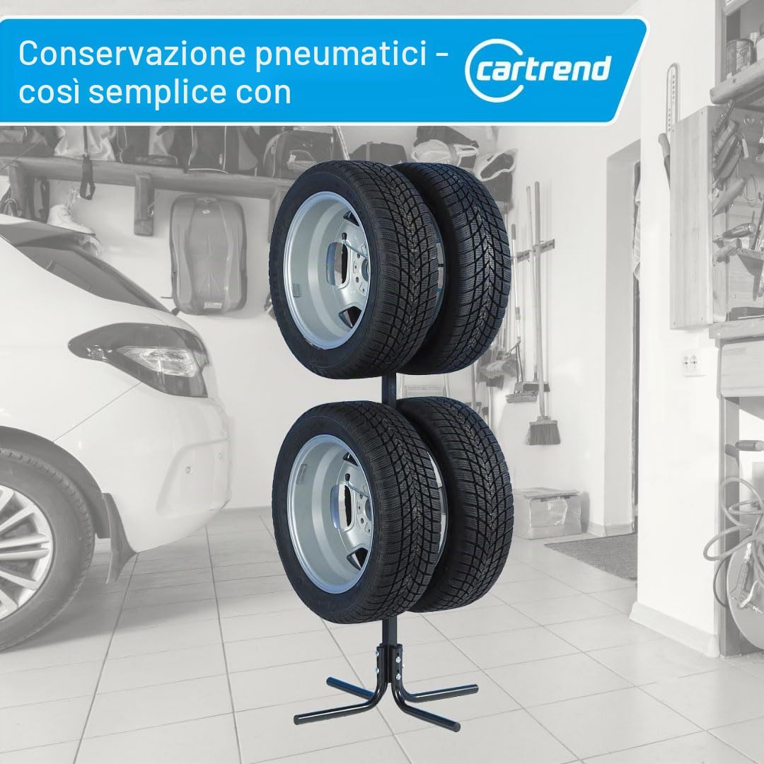 Unitec 10905 F Supporto per 4 Cerchioni e Pneumatici Auto, 10-43,2 cm (17'')