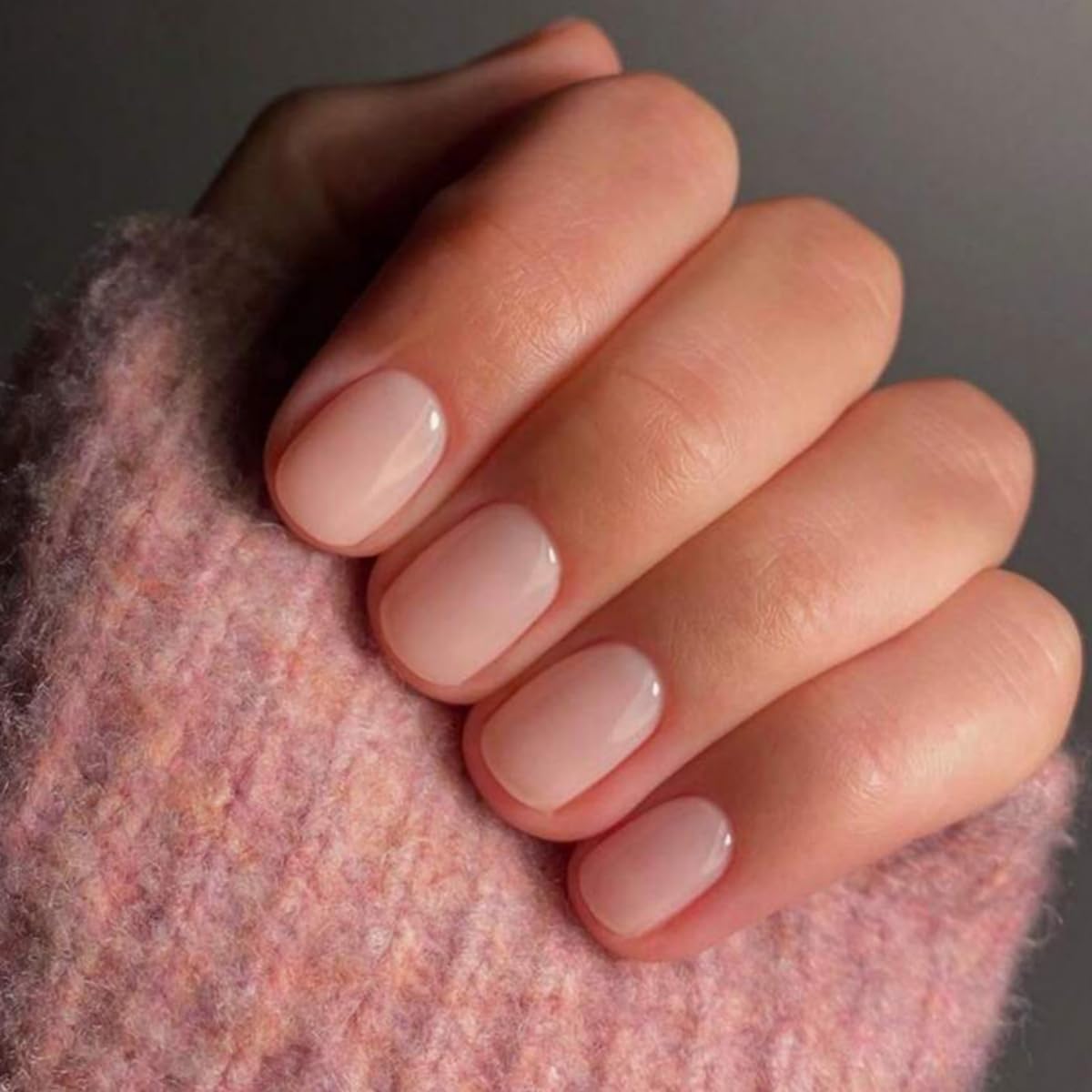 JUSTOTRY 24 Pcs Glossy Milky and Pink Solid Press on Nails Short Designs,False Nails Oval,French Almond Stick on Nails for Women and Teens,Pretty Fake Nail for Girls Nail Art — view 24