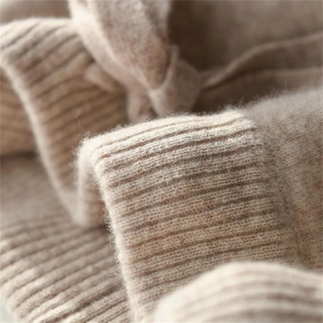 Women's 100% Merino Wool Knit Pants Fall Winter Soft Casual Wide Leg Pants with Drawstring Elastic Waistband - Image 2