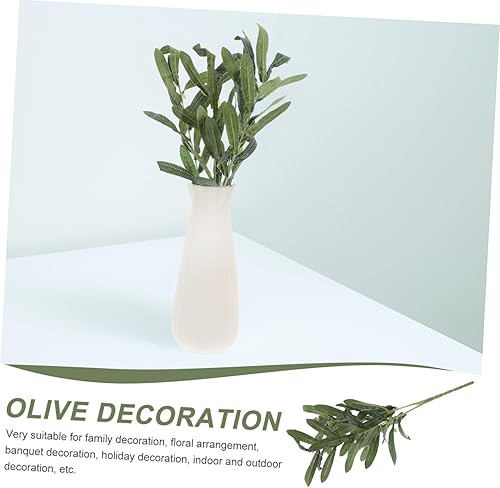 Miniatura 4 de Hojas de ramas de olivo artificiales, tallos de hojas de olivo artificiales para interiores, hogar, boda, arreglos florales, selecciones verdes