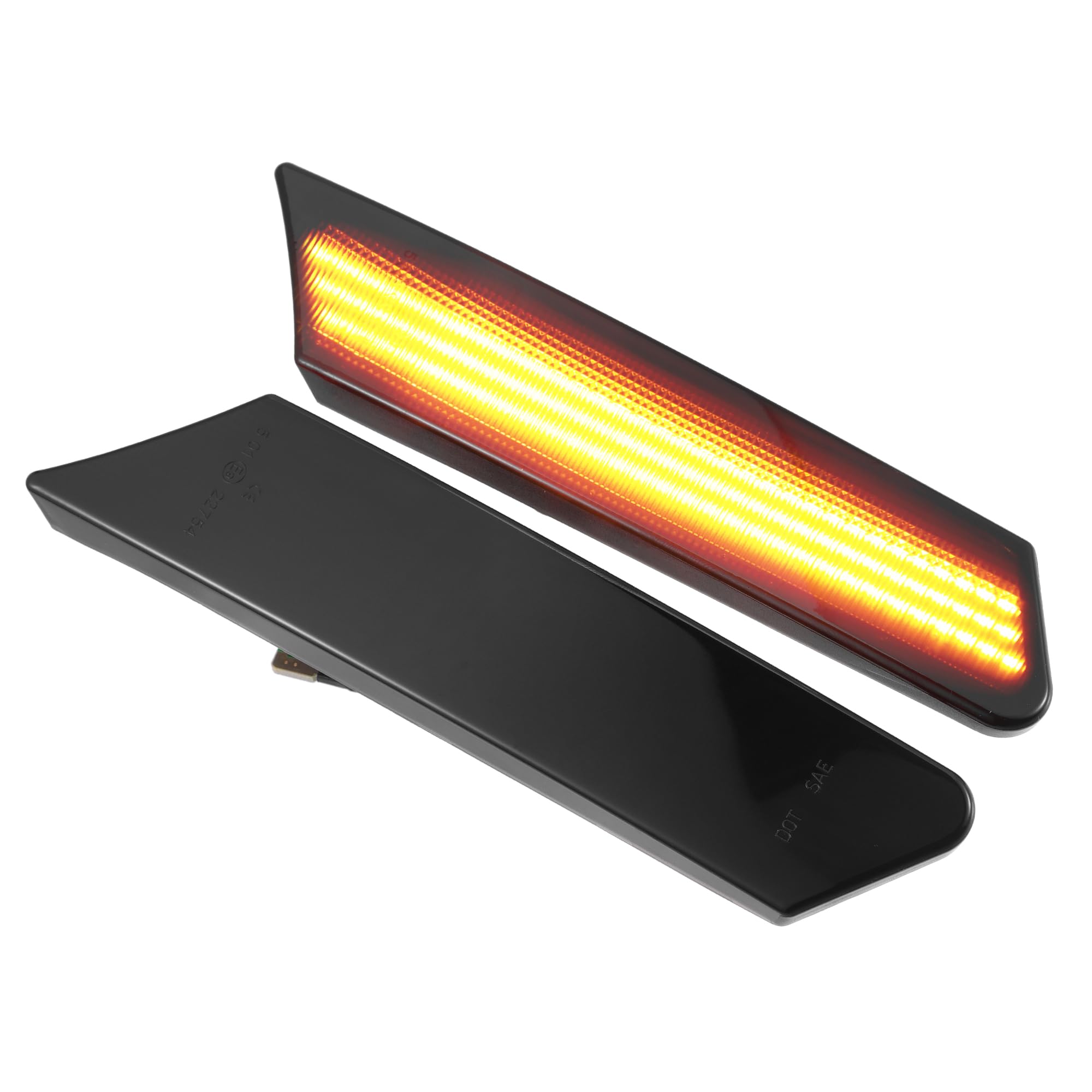 A ABSOPRO LED Side Marker Light 99763103302 Front Driver Passenger Turn Signal Lights Fender Sidemarker Lamps for Porsche 911 Black Lens Amber LED