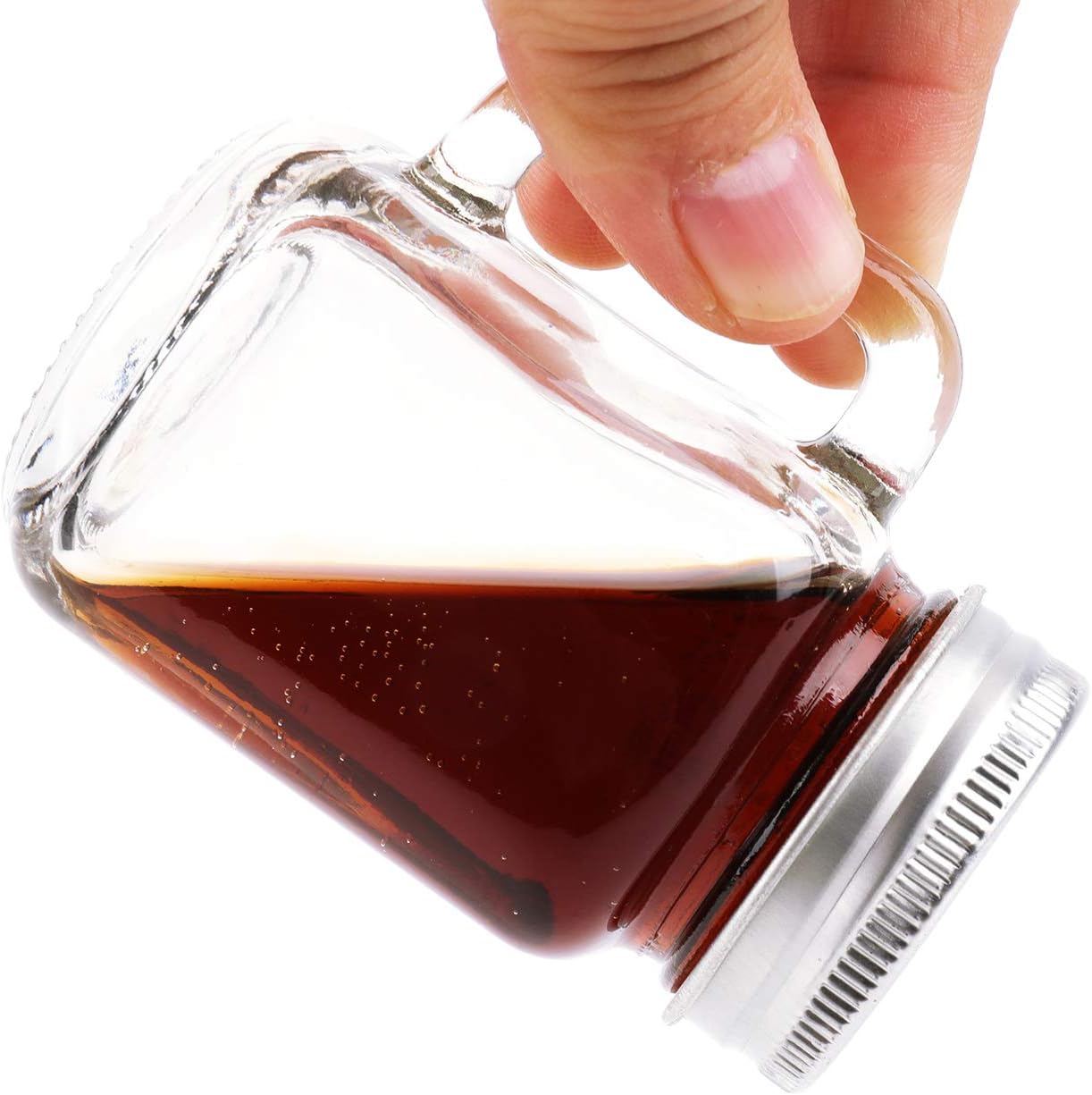 Kingrol 16 Pack 2 oz Mini Mason Jar Shot Glasses with Lids, Glass Favor Jars for Drink, Dessert, Candle, Craft