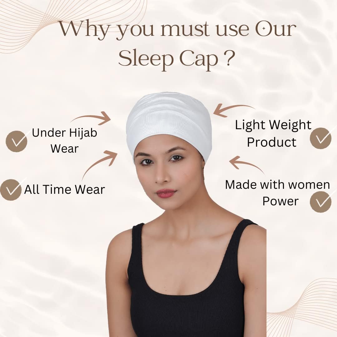 Chemo Hats Solid Sleep Cap Women's Bamboo Soft Headwear Cancer Cap Chemo Headwear Women - Image 5