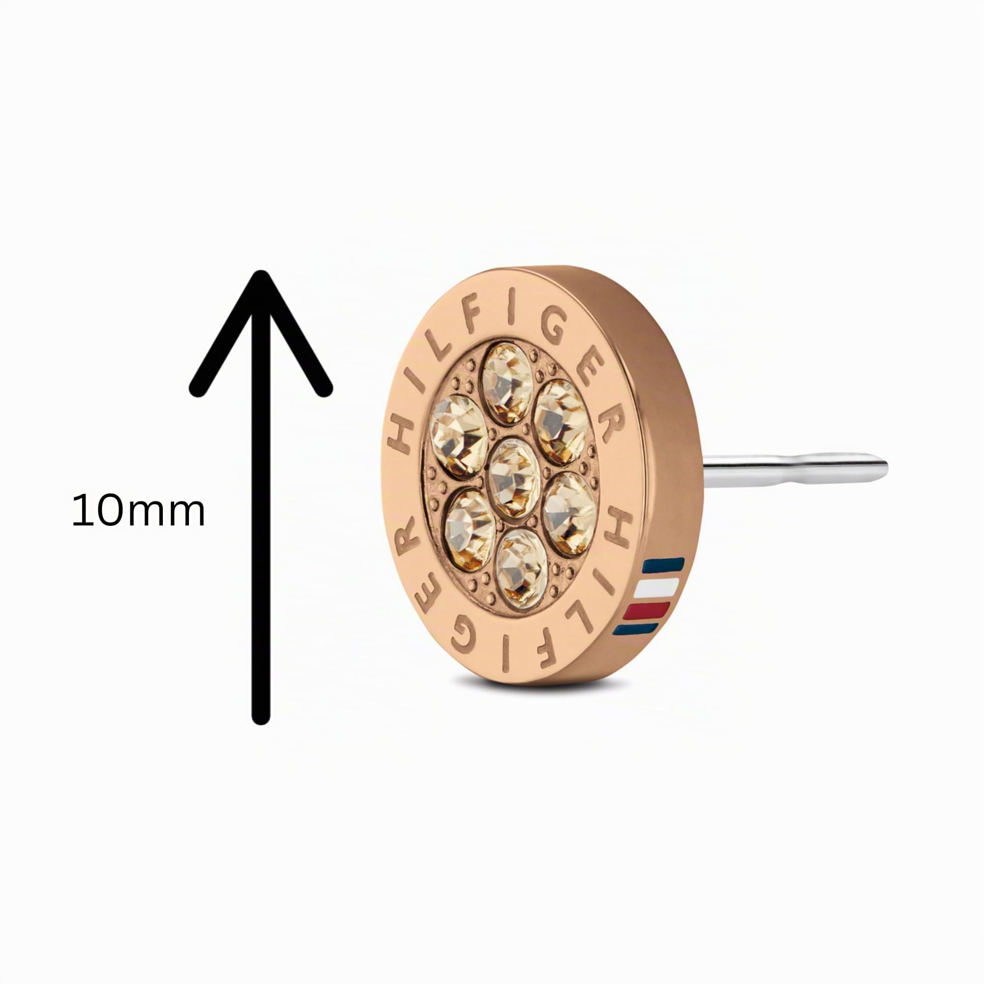 Tommy Hilfiger Jewelry Pendientes de botón para Mujer de Acero inoxidable con cristales