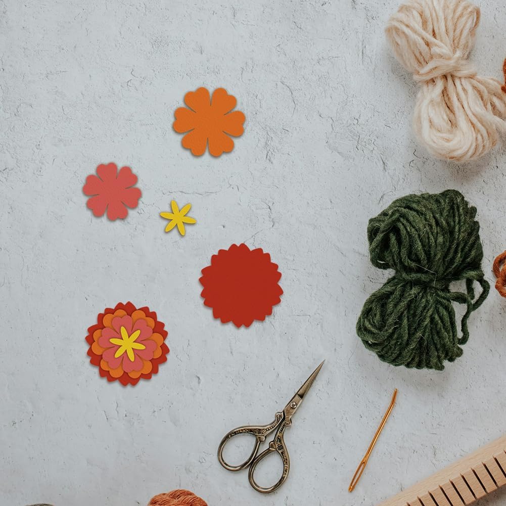 SUPERDANT Flower Leather Cutting Die 4 Shapes Flowers Wooden Die Cutting Leather Rolled Flower DIY Dies Cutter Crafts Tool Faux Dies Brooch Headdress Keychain DIY Tool for Crafters
