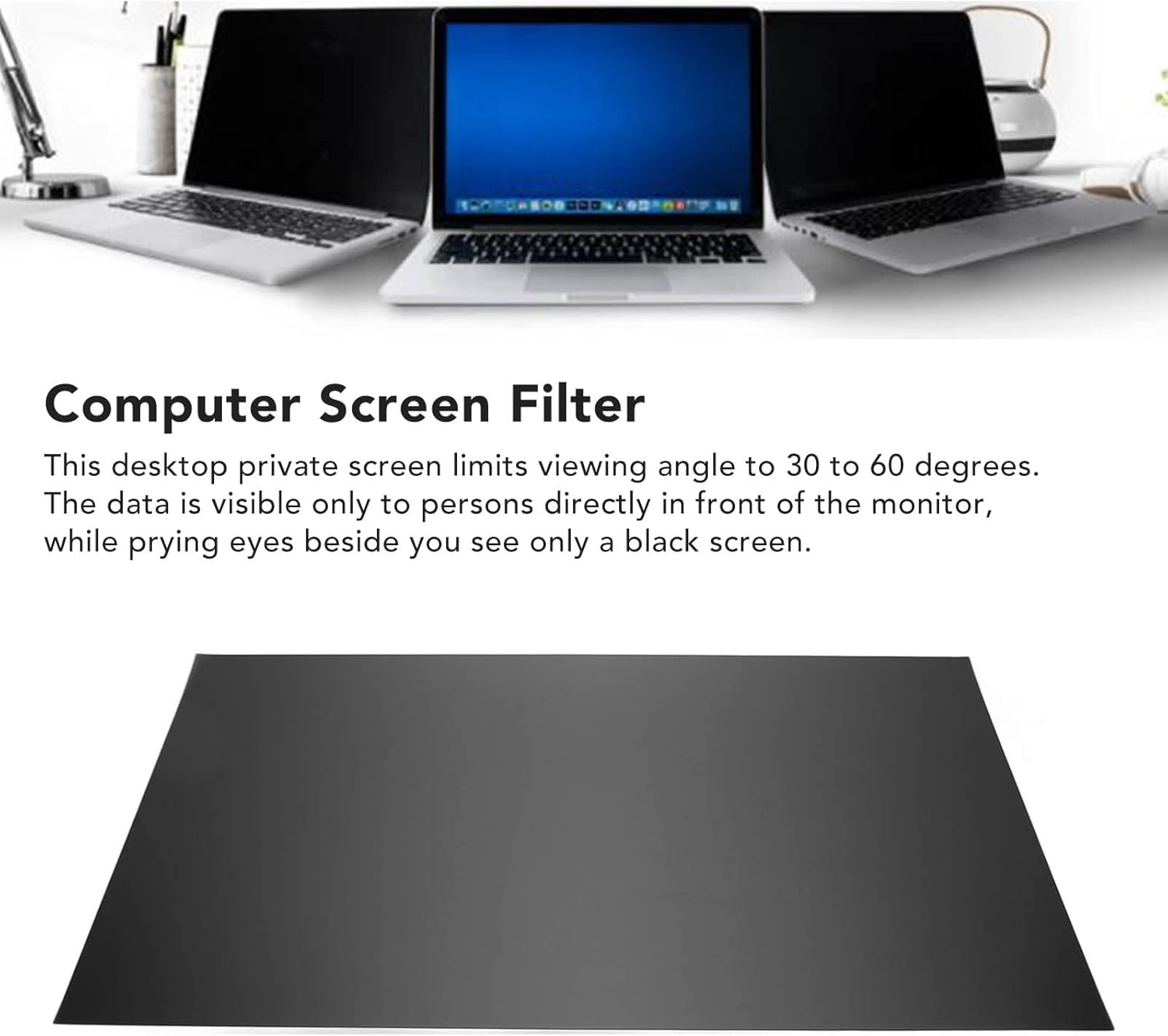 27in Computer Screen Protector, Removable 16:9 Laptop Monitor Anti Peeping Film Anti Blue Light Screen, Anti Scratch, Eye, for Screen Filter