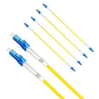 5Pcs 0.3 Meter Fiber Optic Patch Cord LC UPC to LC UPC, Simplex Single Mode Fiber Cable Jumper OS2 G652D 9/125m, 1310nm/1550nm LSZH 3.0mm