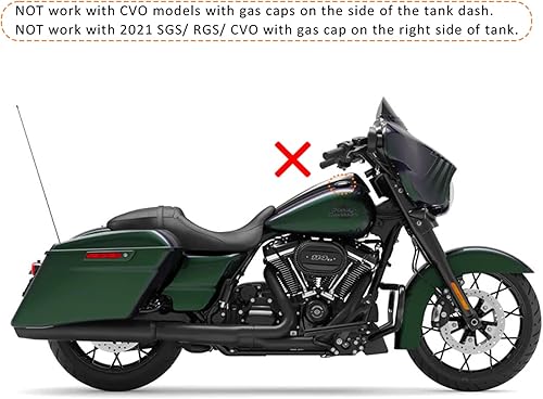 Miniatura 6 de Consola de tablero de tanque de bajo perfil negro vívido y tapa de tanque de gasolina cromada para Harley Touring FLH 2008-2023