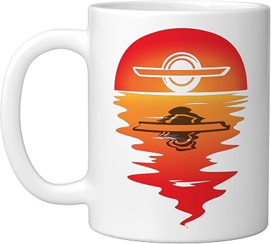Vintage Sunset Onewheel Float Monowheel Electric Skateboard Ceramic Mug, White, 11oz