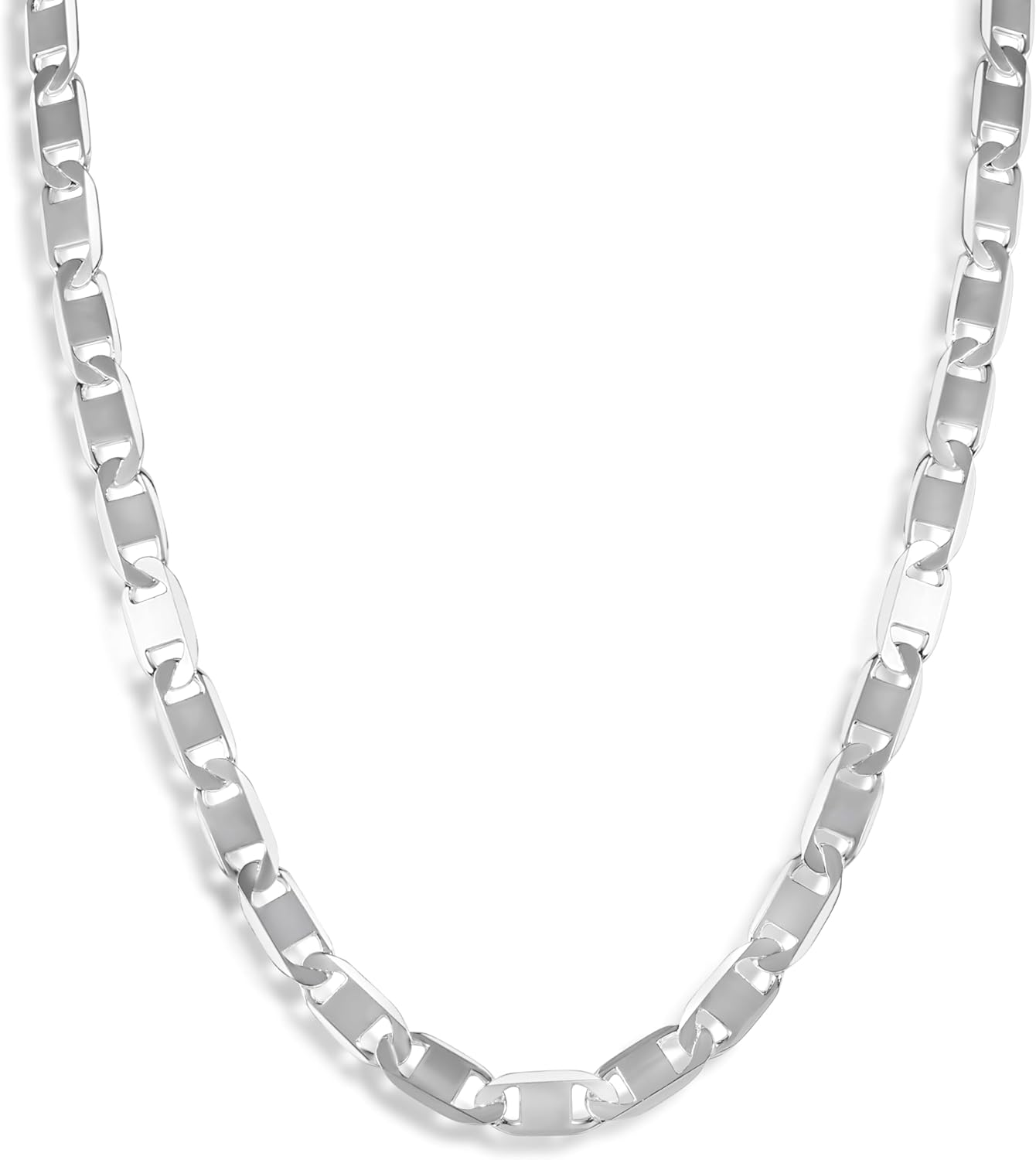 Sterling Silver 925 6 Sided Diamond-Cut Valentino 120 5.2mm Chain Made in Italy