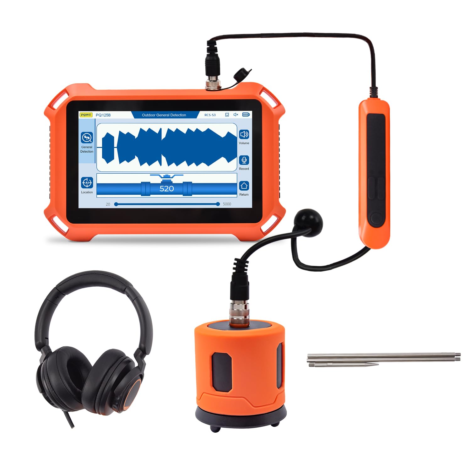 PQWT 125B Water Leak Detector, Outdoor Underground Pipe Leak Detection (3M Depth)-image-49