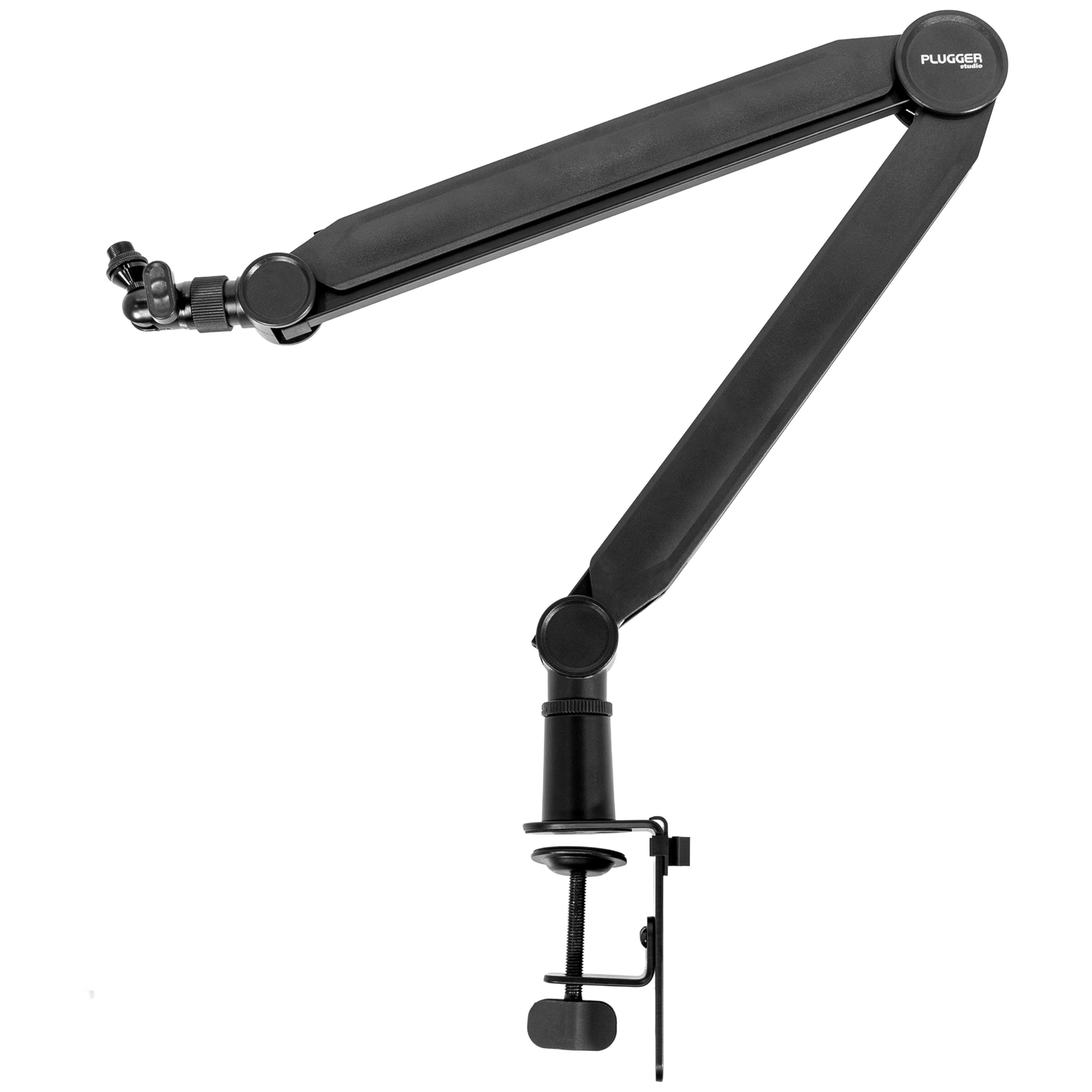 Plugger Studio Flextream - Soporte para micrófono de mesa articulado, brazo de micrófono flexible para podcast, streaming, voz en off, home studio, visio, escritorio, fijación de abrazadera