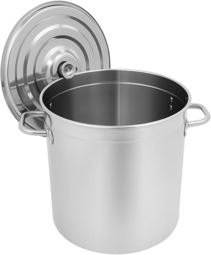 Miniatura 4 de DYNAMI Olla de cocina grande de 37 cuartos de galón con cesta y tapa, olla de acero inoxidable con colador, utensilios de cocina multiusos para sopa