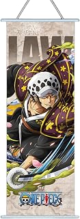 One Piece Anime Poster Wall Scroll JPN Version Luffy Zoro Sanji Nico Robin Anime Artwork Wall Scroll 27.5" L x 9.8" W (Law)