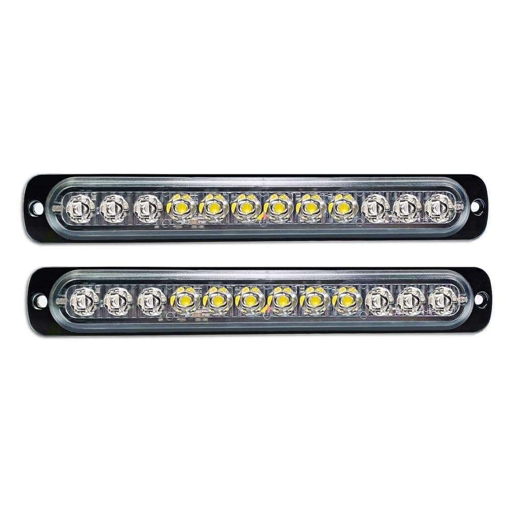 Rordigo Warning Light 12V-24V Strobe Warning Light, Breakdown Beacon LED Light Bar Blue+White