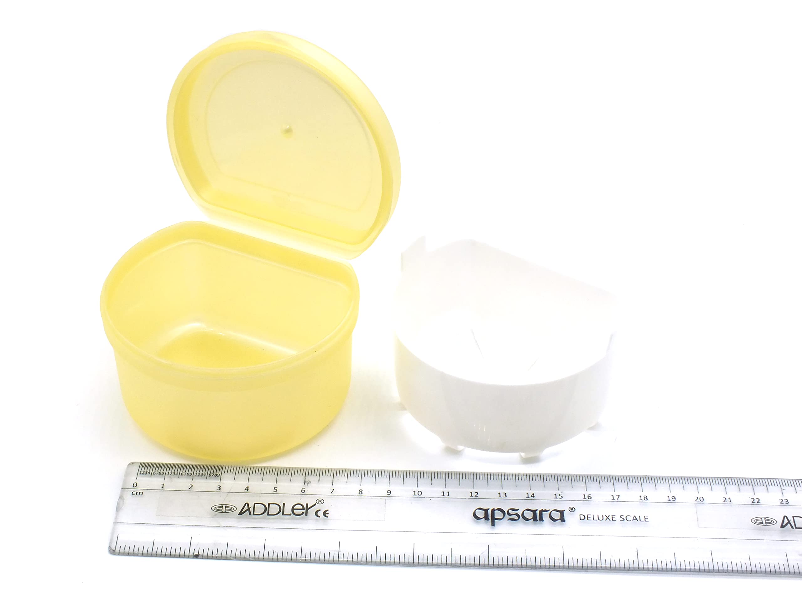 ADDLER DENTAL DENTURE BOX WITH FILTER TRAY.DENTAL ORTHODONTOIC RETAINER CASE, TEETH STORAGE BOX (WHITE,YELLOW) URE STORAGE CASE FAKE TOOTH HOLDER WITH STRAINER-image-23