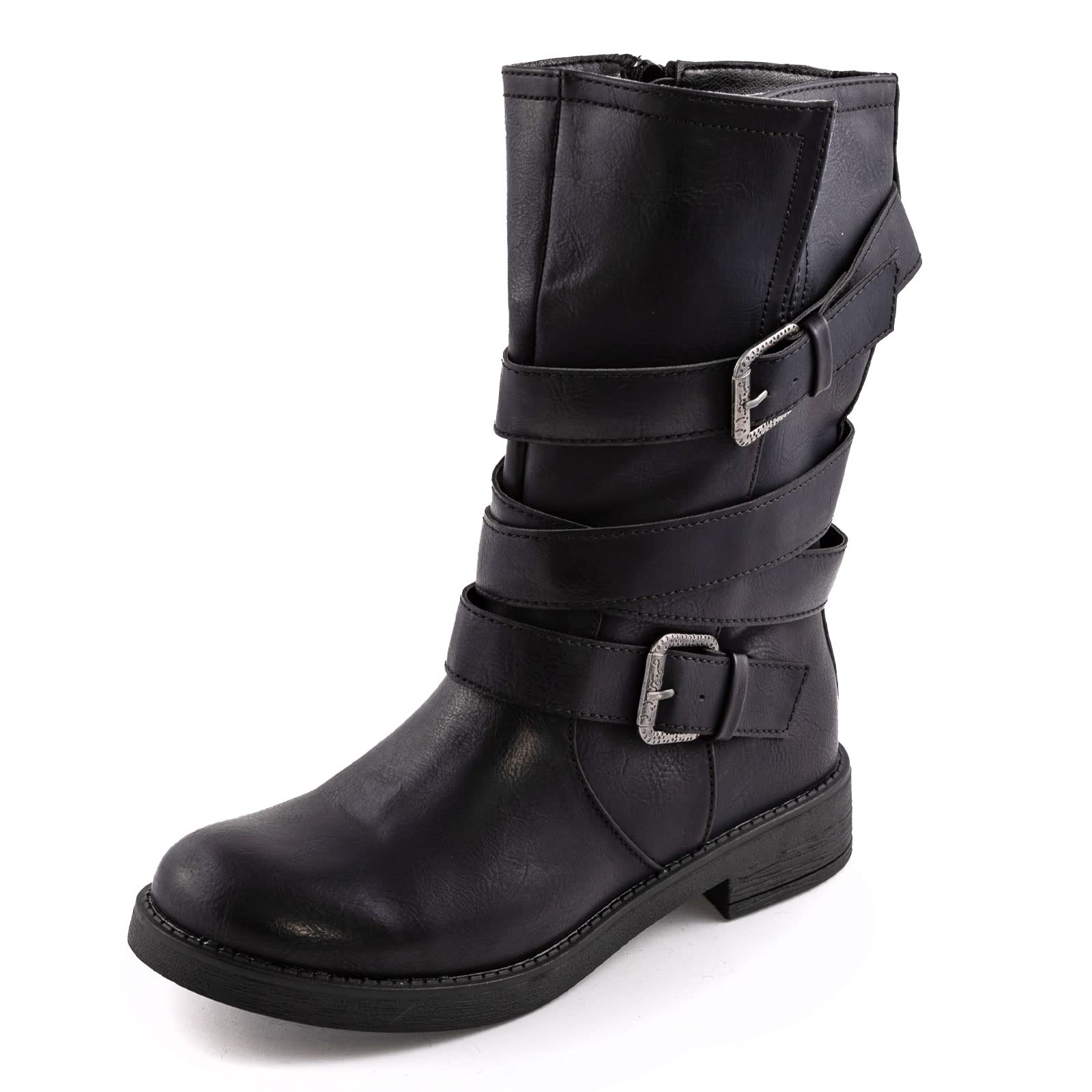 Toocool - Zapatos de mujer para motorista, de piel sintética, estilo casual, con hebillas 1050