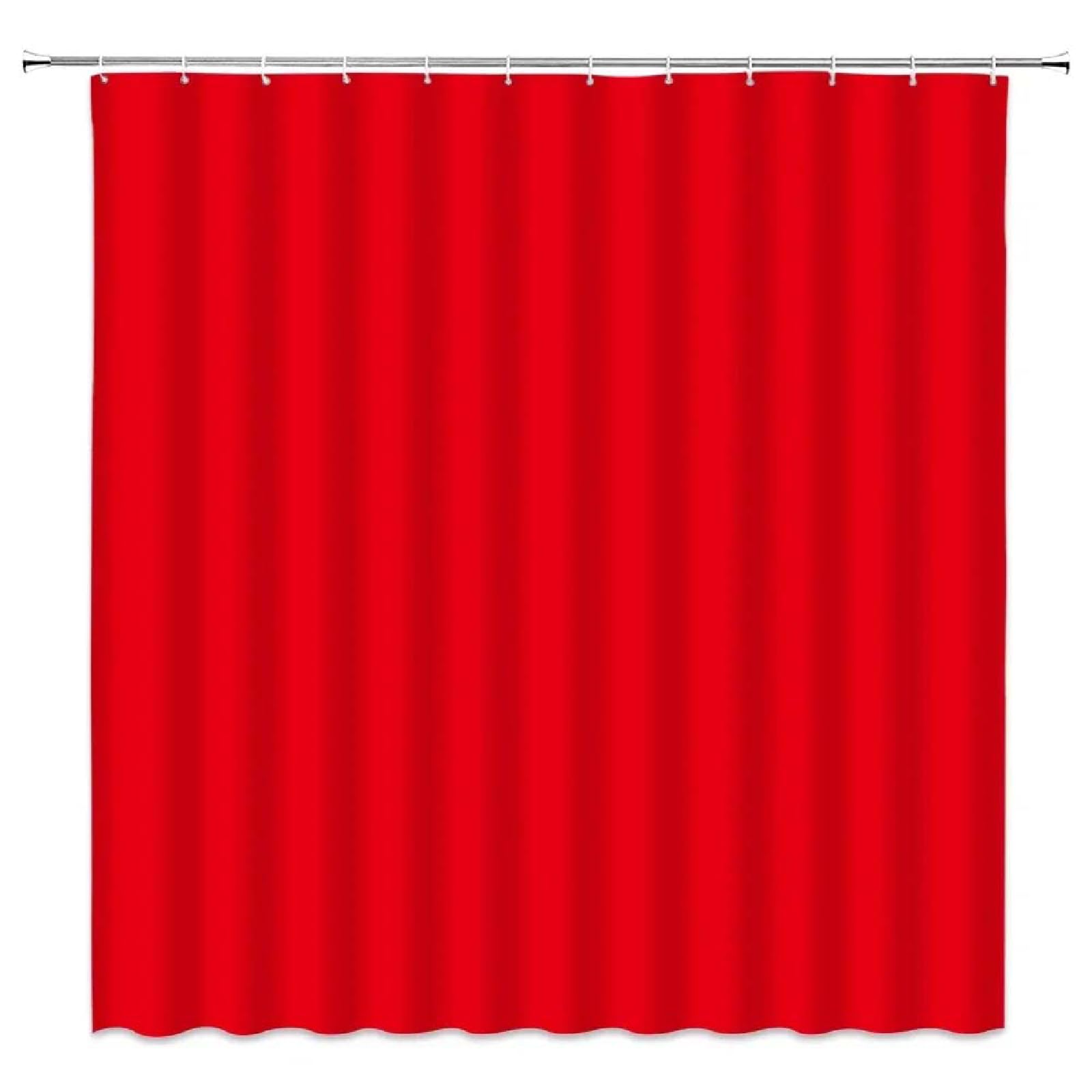 18meng Art Red Shower Curtain 120 x 120 cm Waterproof Mould Proof Resistant Polyester Fabric Bathroom Curtain with 12 Hooks Washable Weighted Shower Curtains for Bath Tub Shower Stall