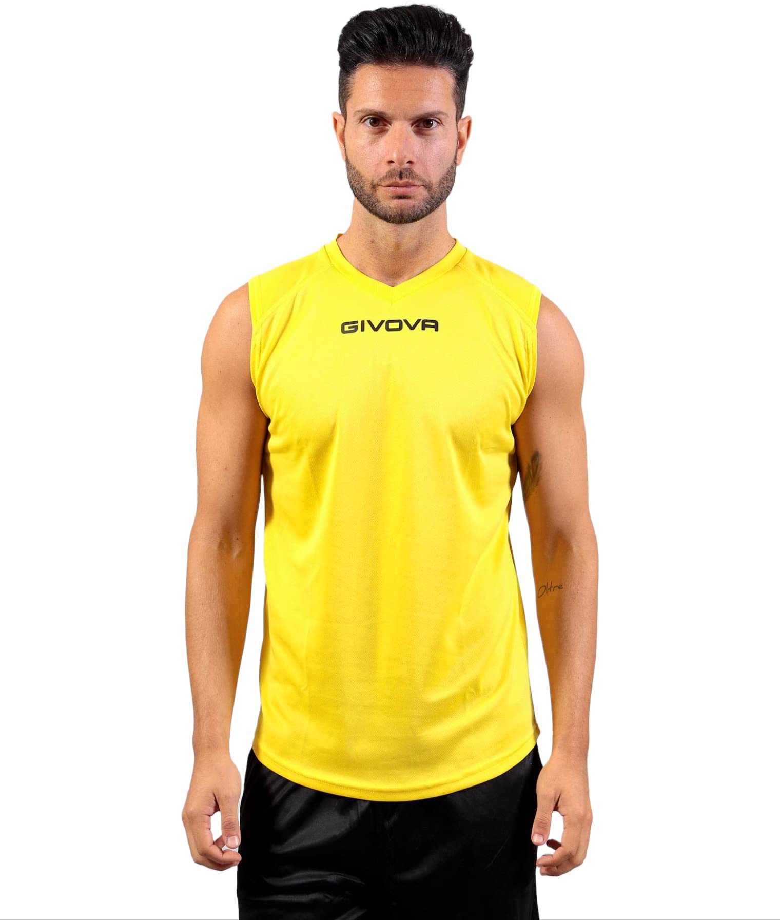 Givova ONE YELLOW SLEEVELESS SHIRT Size M
