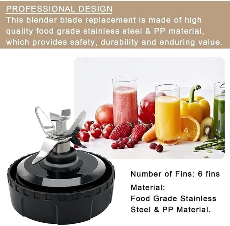 6 Fins Blender Blade Extractor Parts ， Compatible with Nutri Ninja BL450 BL451 BL454 BL456 BL480 BL481 BL482 BL483 Juicer Mixer Accessories