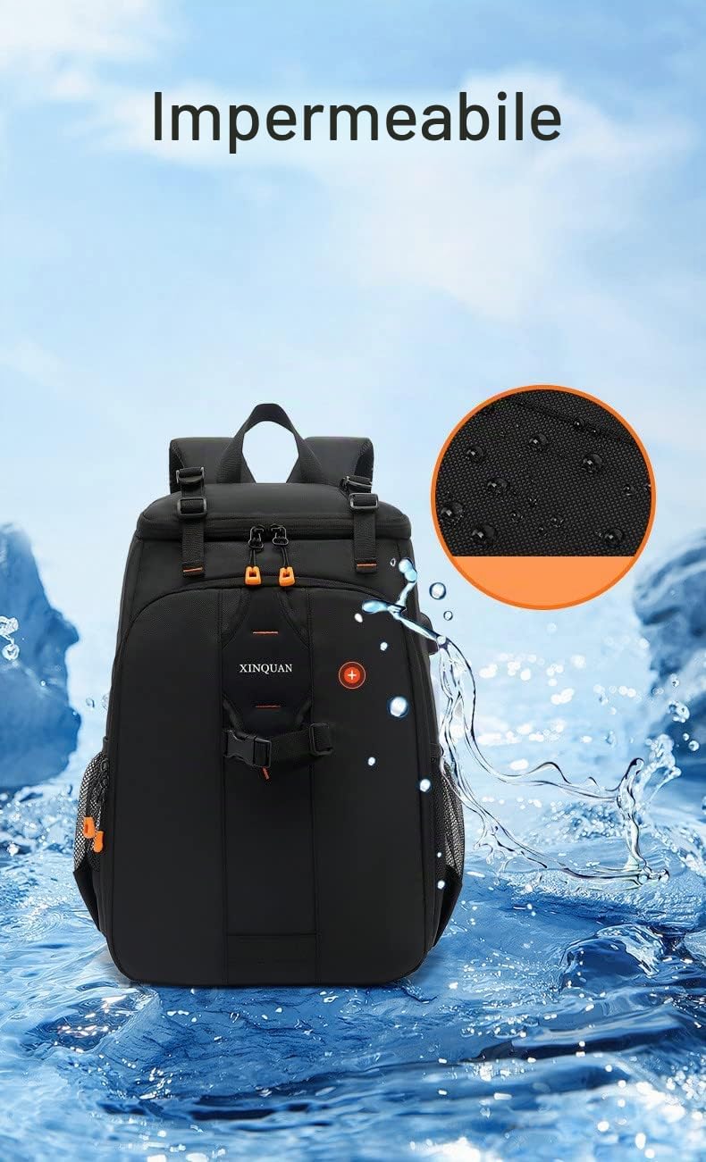 Grande Capacità Impermeabile Esterna SLR Camera Bag Zaino Fotografia Borsa Del Computer Portatile Per Gli Uomini Donne Fotografo, nero, Medium, Moda