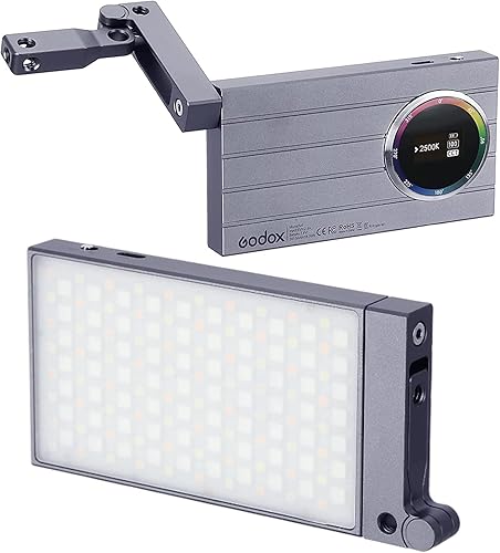 Godox Luz de cámara RGB M1, luz de video LED portátil, panel de luz LED de bolsillo a todo color CRI 97+ 2500k-8500k, función de ritmos de música y