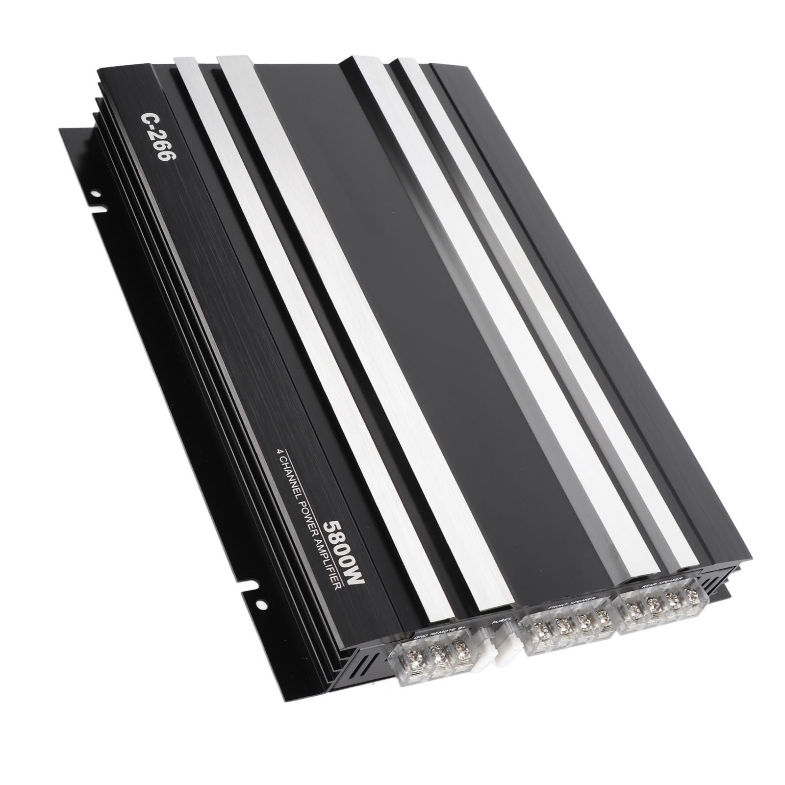 Aramox Amplificador de Coche Amplificador de Coche de Metal 5800W 4 Canales 2 4 Ohmios Alta Eficiencia con Múltiples para Altavoces del de