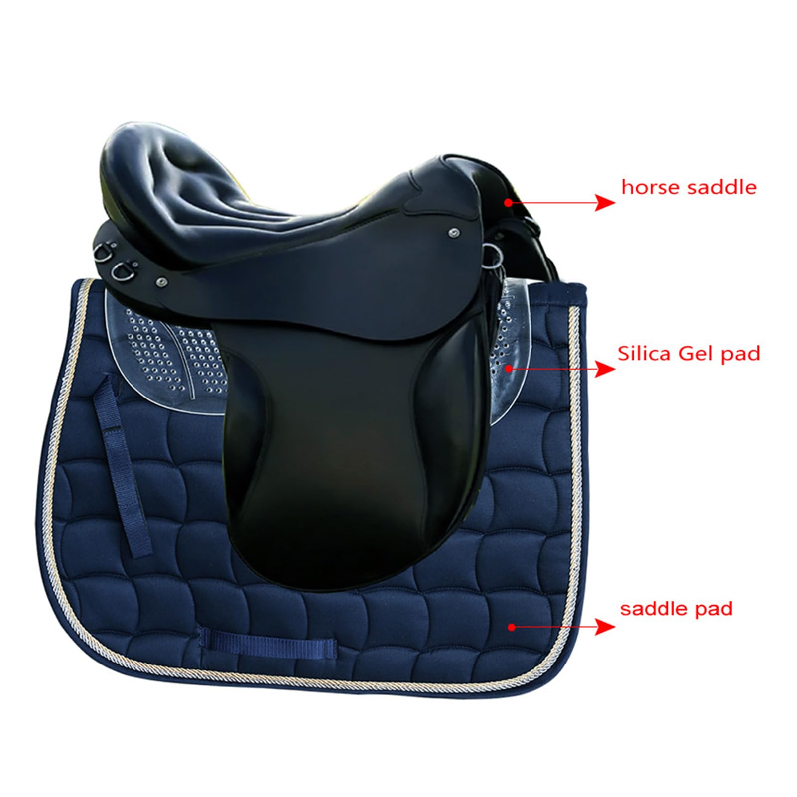 Almohadilla de silicona antideslizante para silla de montar de gel para eventos, entrenamiento de salto, alfombrilla de sillín duradera de fácil secado rápido para doma en inglés occidental