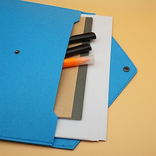 Miniatura 5 de Carpeta de archivos de fieltro, maletín duradero, bolsa de documentos, carpetas de archivos de papel, funda de cartera, sobre de carta, cierre de