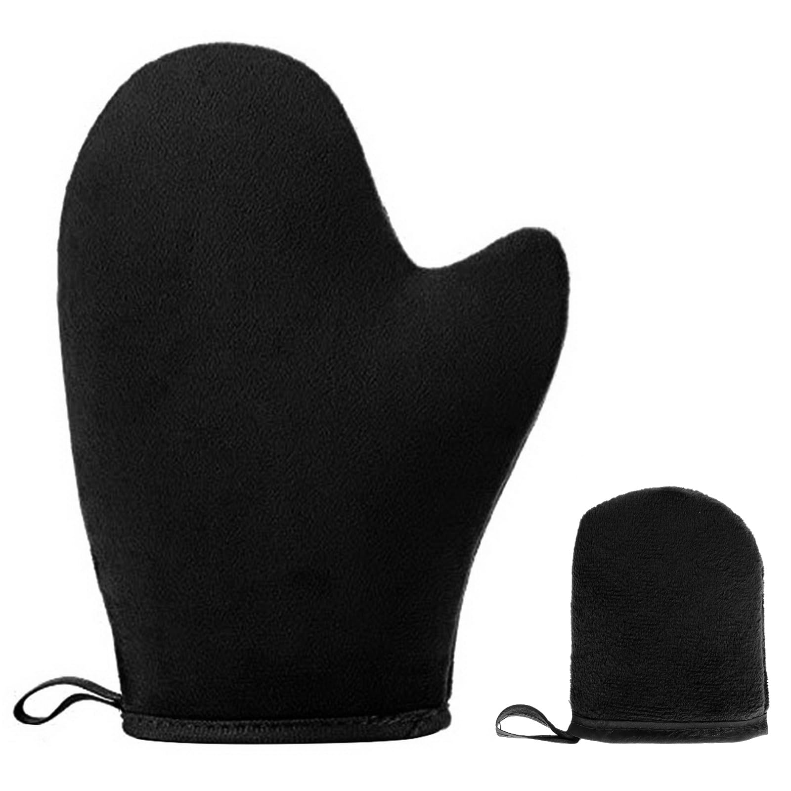 2 Selbstbräuner Handschuhe, Doppelseitig, Schwarz, mit Mini-Handschuh