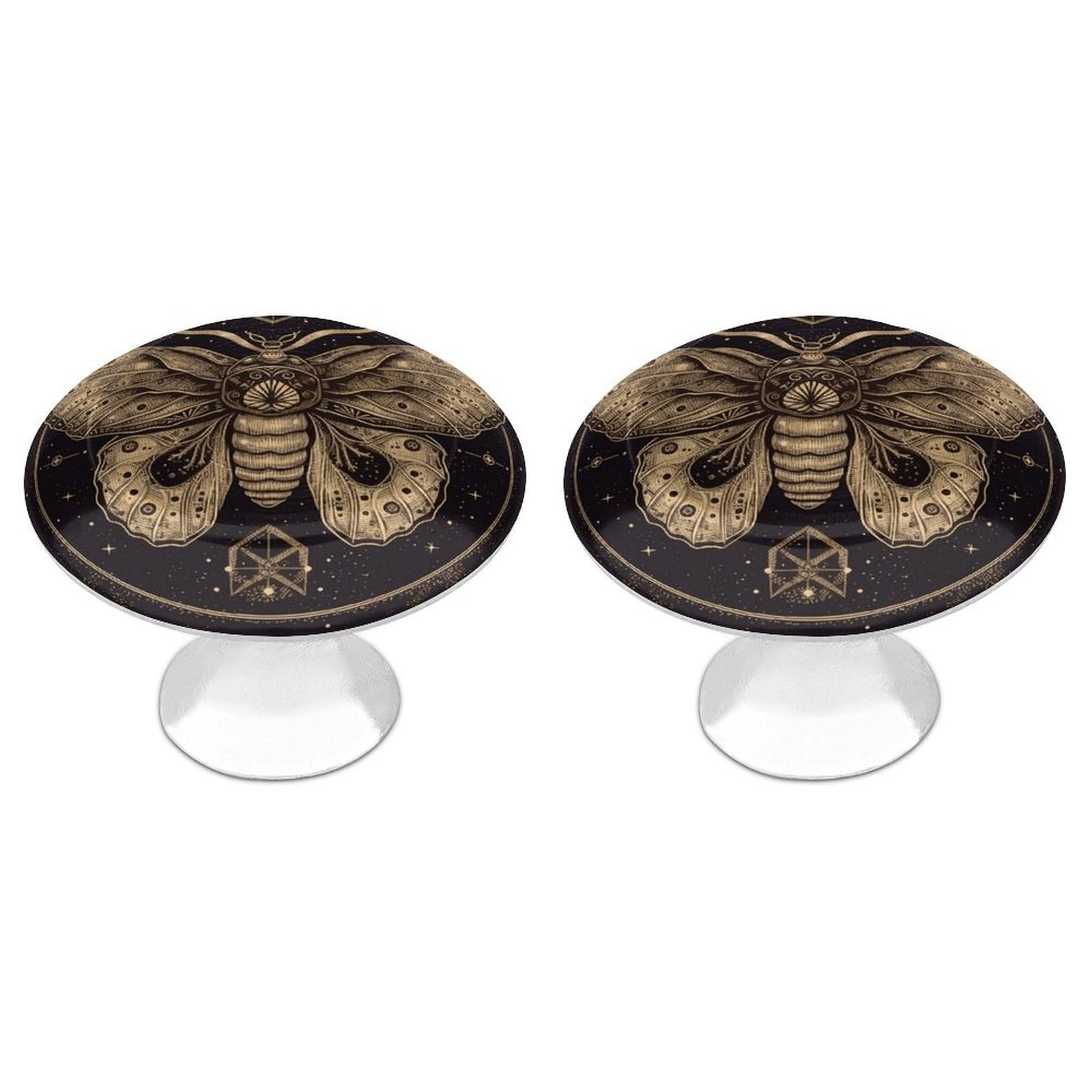DWVTSLH Moth Cabinet Handles 2 Pack Stainless Steel Kitchen Drawer Pulls with Installation Screws Round Dresser Drawer Knobs 1.1 Inch Modern Cabinet Hardware Door Handles
