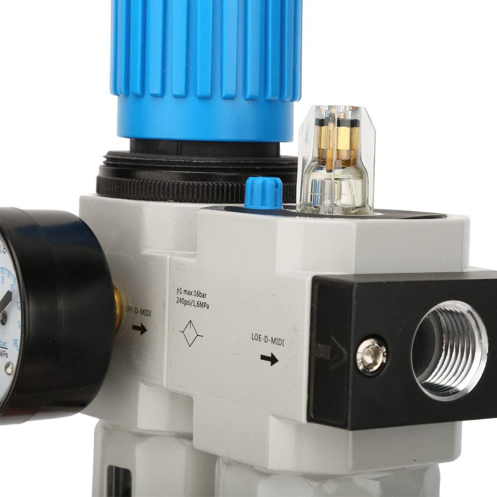 G1/2" Luftkompressorfilter，1-16bar Luftkompressorfilter Öl Wasserabscheider Filter mit Regler Manometer
