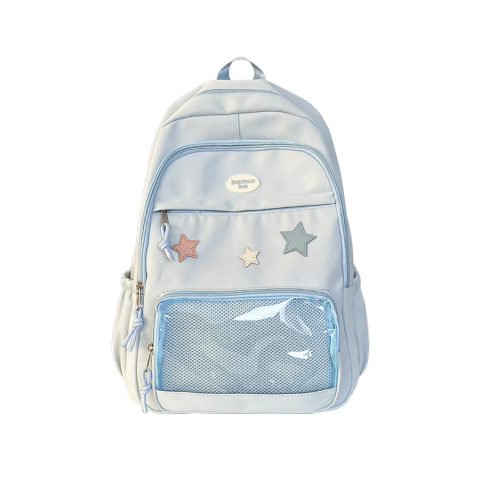 Mochila escolar Zaino Trasparente Kawaii Star, Borsa Scolastica di Grande capacità Preppy Studentesco Casual per Ragazze Uscita Giornaliera