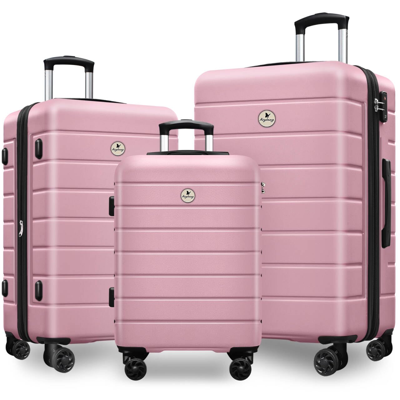 KEYTANG Classic 3-Piece Luggage Set with TSA Lock, Lightweight Suitcase with Spinner Wheels, Hardshell Expandable Carry-On Luggage, 20/24/28 inch,