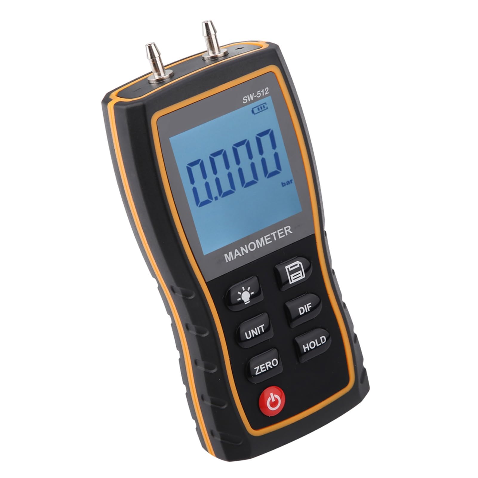 SW-512B Manometri differenziali Misuratore di pressione del gas HVAC ad alta precisione Manometri con display digitale Barometri ad aria portatili con borsa per il trasporto del tubo della pressione