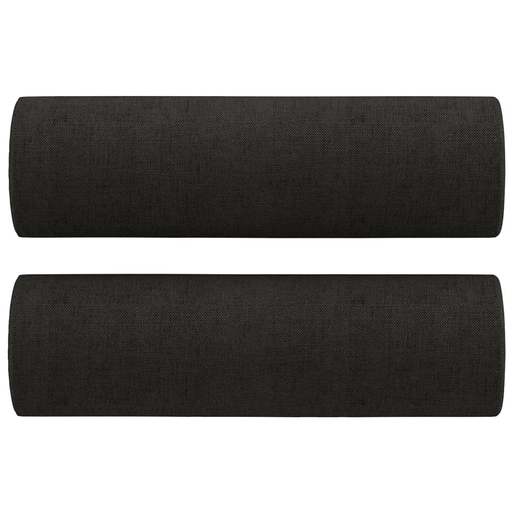 Divano 3 posti con cuscino decorativo nero, 180 cm, in tessuto, per soggiorno, camera da letto, camera degli ospiti