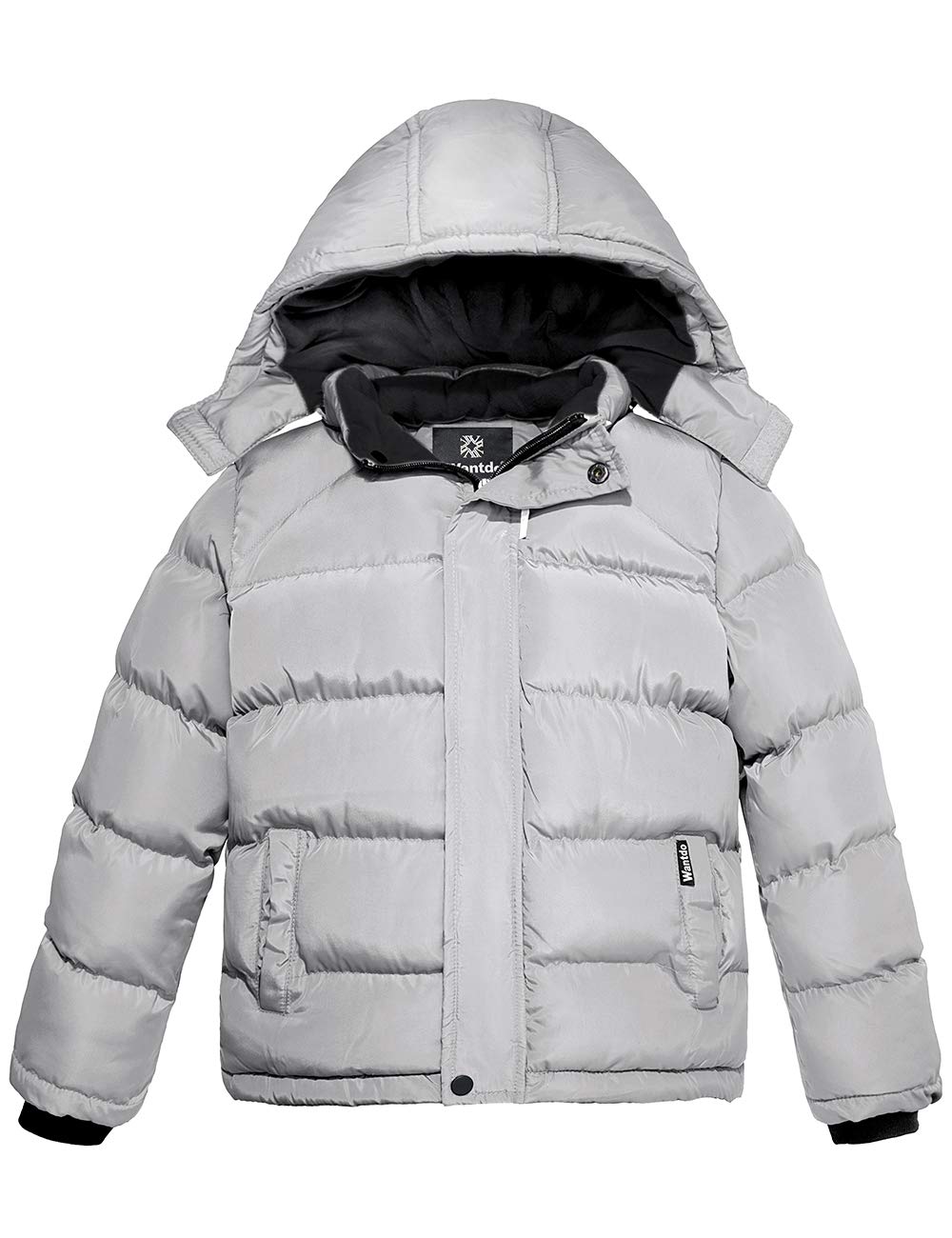 Wantdo Garçon Manteau Polaire Chaud d'hiver Veste de Rembourrage en Coton Épaisse Parka Matelassée Coupe-Vent Classique Veste à Capuche d'Extérieur