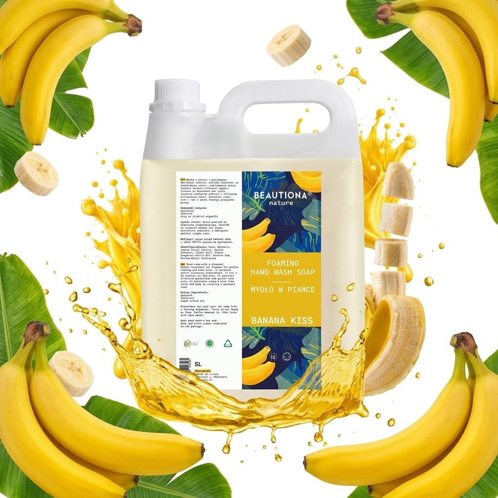 Mydło w Pianie Banan 5L – Do dozownika piany | Mydło w płynie do rąk i ciała | Łagodna formuła bez wysuszania | Dom, biuro, szkoła i gastronomia