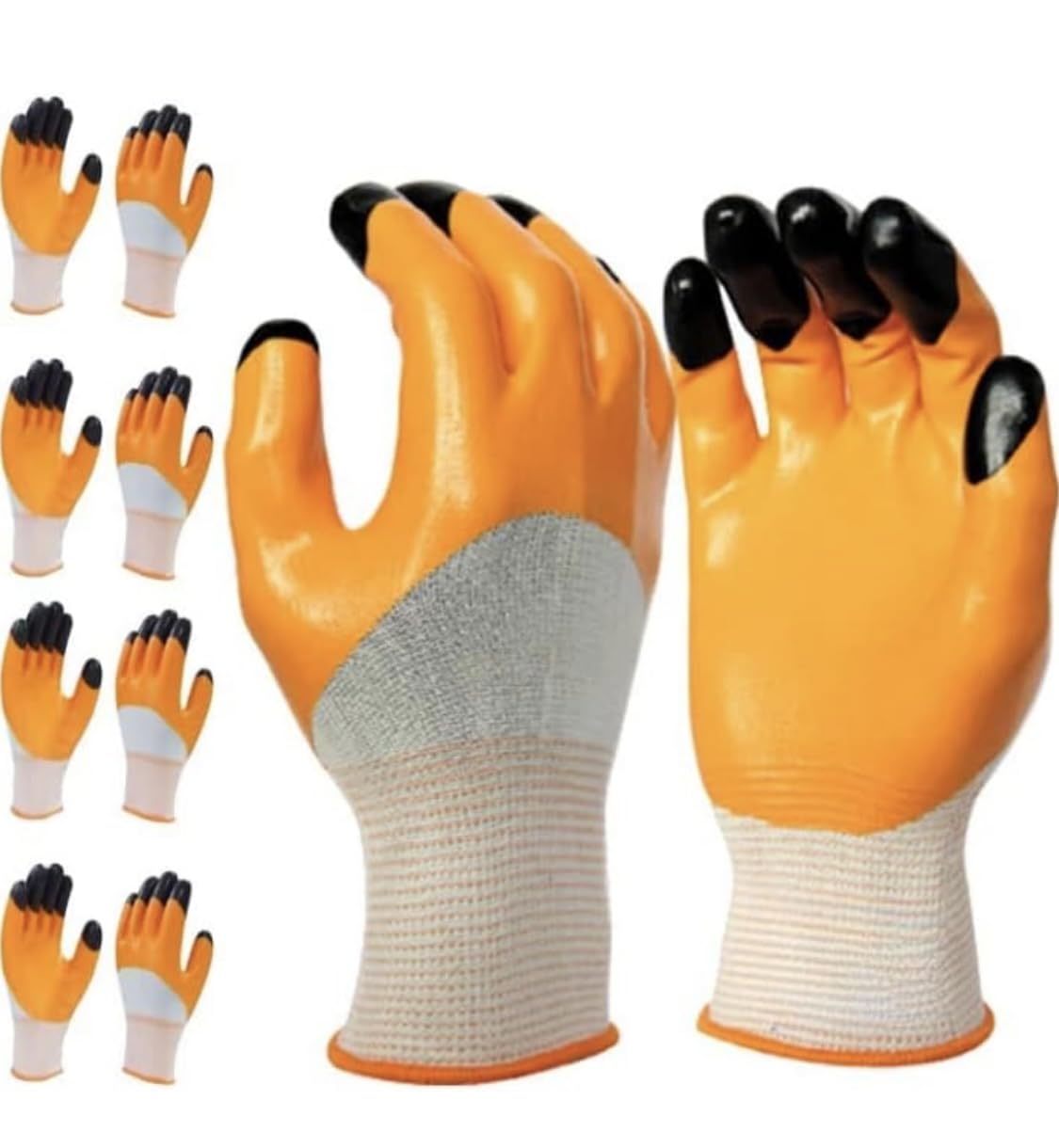 DMC Nylon Industrial & Home Safety Cut Resistant Hand Gloves (White & Grey) - 10 Pairs