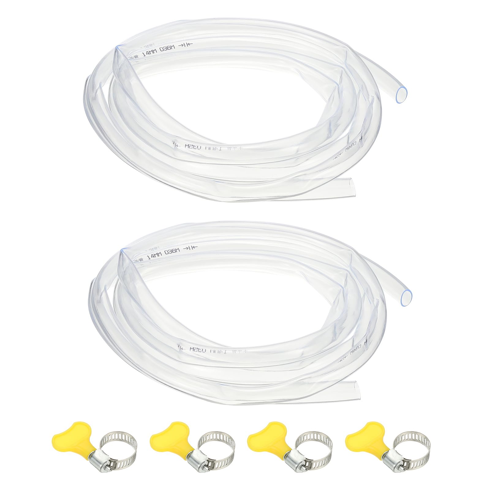 PATIKIL 2Pz Tubo PVC Plastica, 25mm x 30mm x 3 m Tubo Flessibile Trasparente in Vinile con Fascette Stringitubo, Tubi Silicone Gomma Morbido per Acquari Industriali Multiuso in Vinile