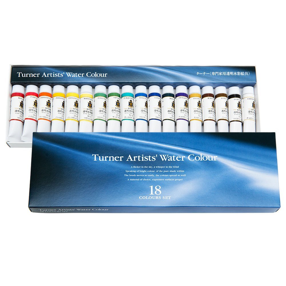 Turner Colour WorksPaint Set Professional Artists' High Pigment Concentrated Watercolor Paint Set [Set Of 18] 5ml Tubes - Assorted Colors