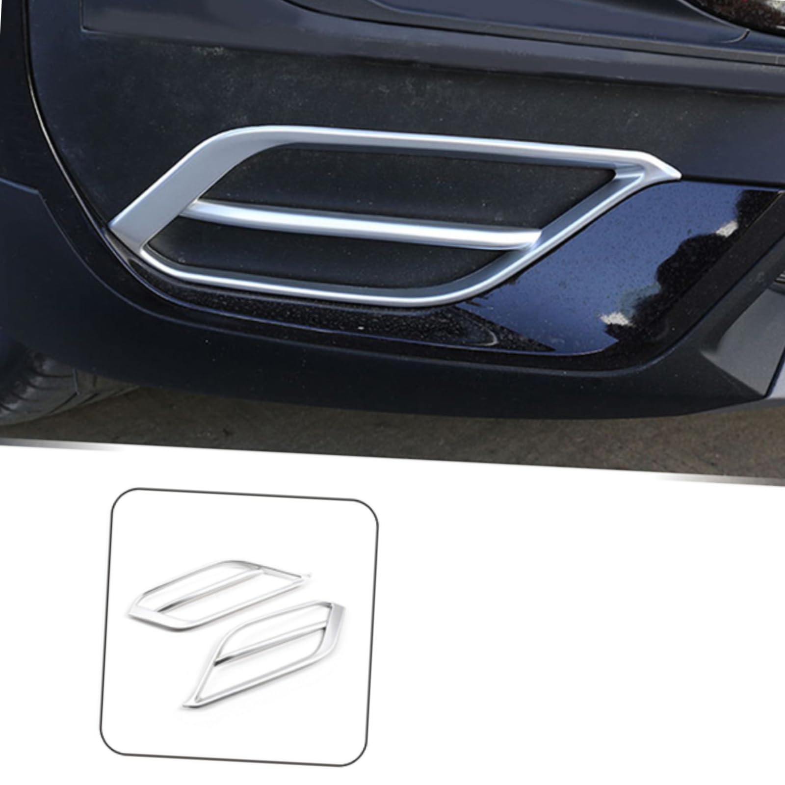 Dla BMW X1 F48 2020 Stylizacja samochodu Zderzak przedni Lampa przeciwmgielna Dekoracja ramy Pokrywa tapicerka ABS Motoryzacyjne akcesoria zewnętrzne (srebrne)