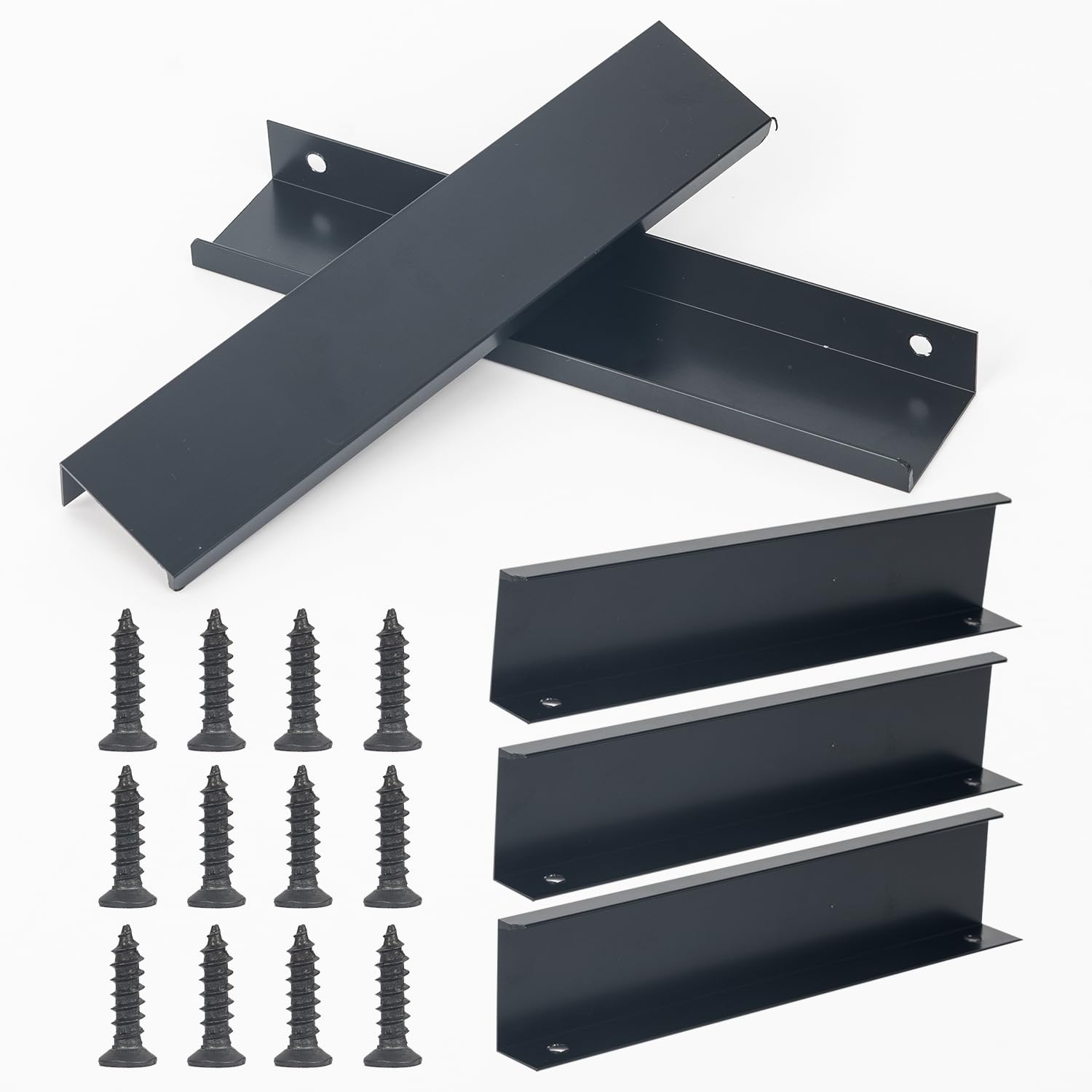 Sgehai 6 Pack Concealed Kitchen Cupboard Handles,Hidden Drawer pulls,Hidden Finger Edge pulls,for cabinets and Drawers Wardrobe Door Handles Modern Aluminum Bathroom Cabinet Handles