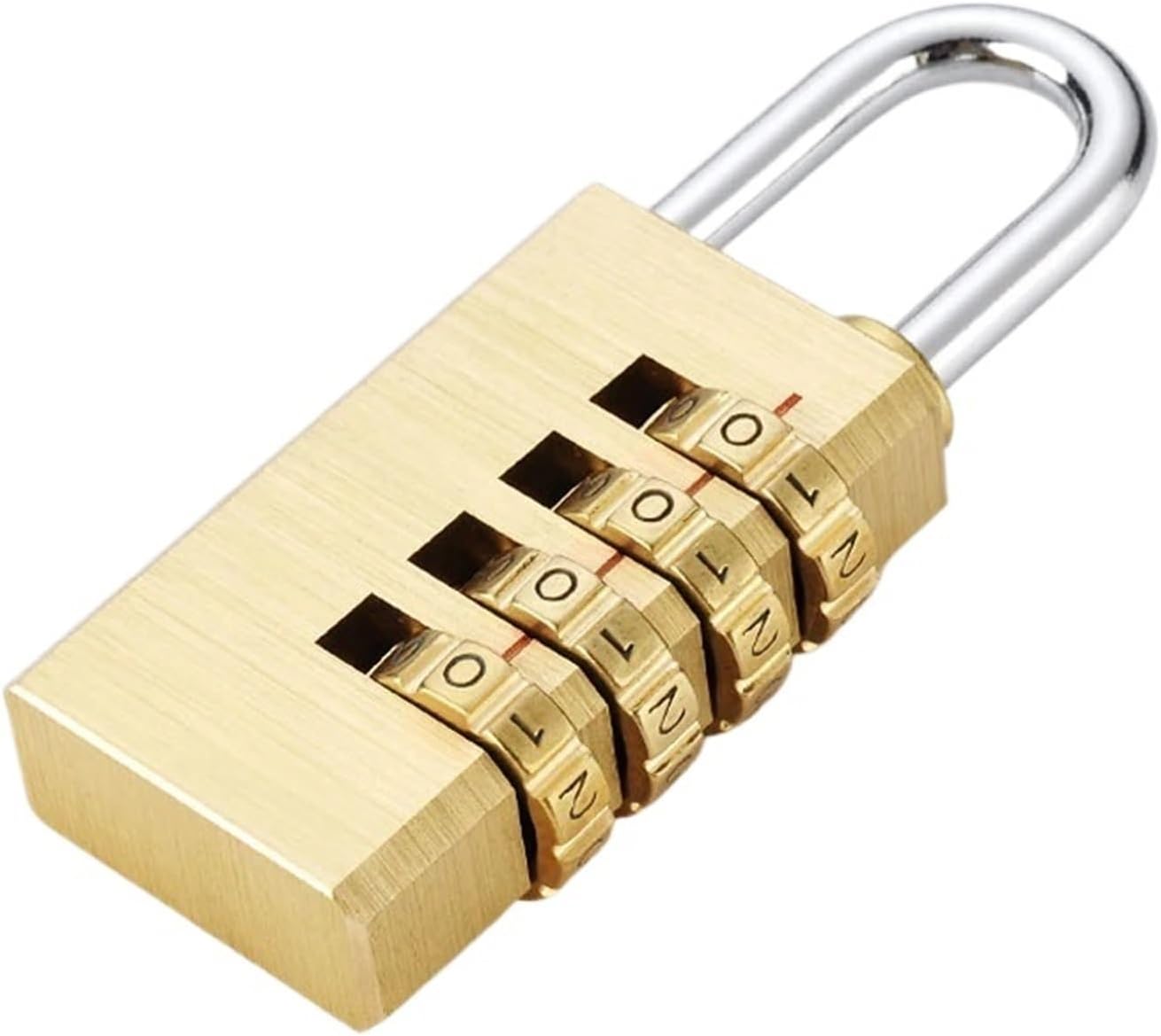 Mini Brass Combination Padlock Copper Padlock Password Lock for Warehouse Cabinet Bags Locker MMS83 1Pcs(NO 2)